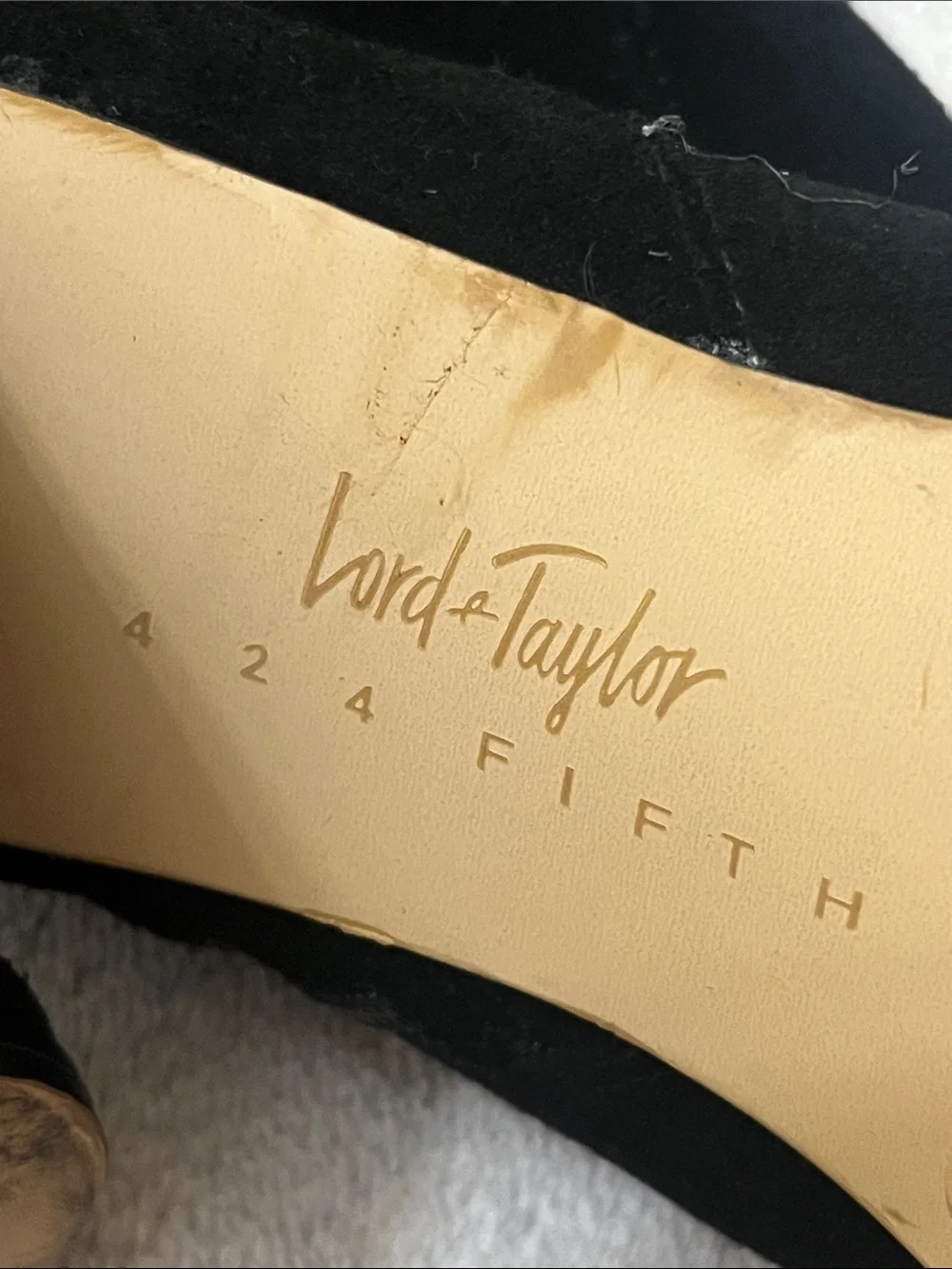 Lord & Taylor Black Suede Over-the-Knee Block Heel Boots